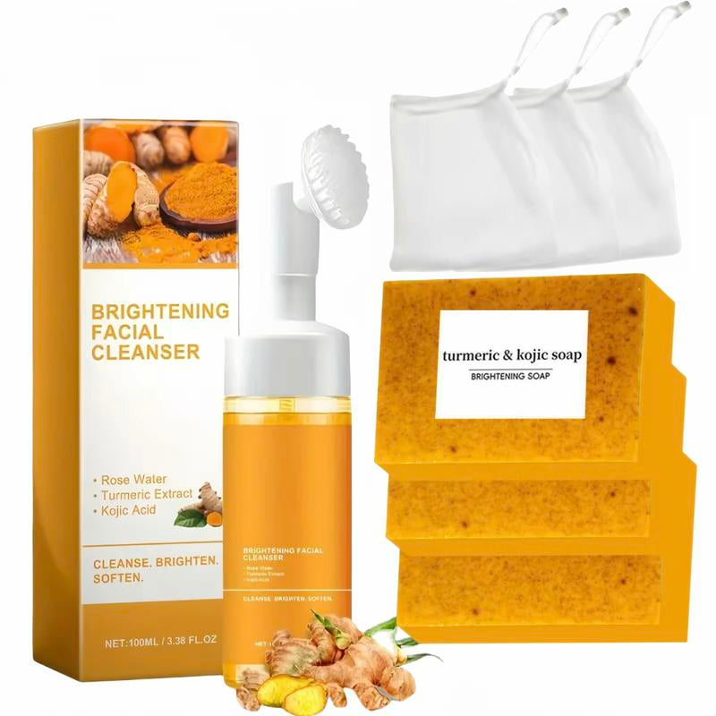 Turmeric Cleansing Duo: Mousse & Soap for Radiant Skin - Perfect Father's Day Gift!