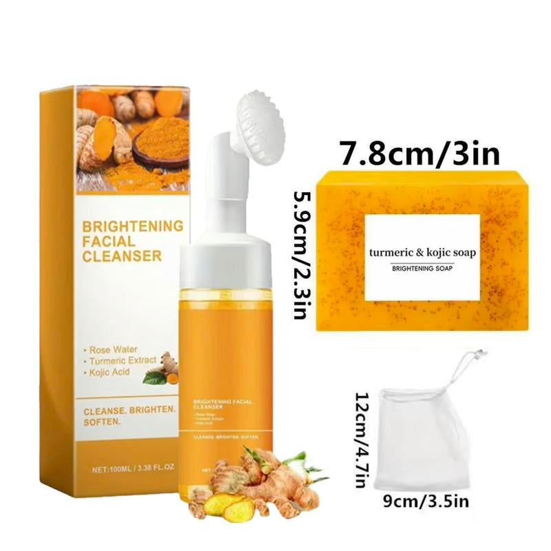 Turmeric Cleansing Duo: Mousse & Soap for Radiant Skin - Perfect Father's Day Gift!